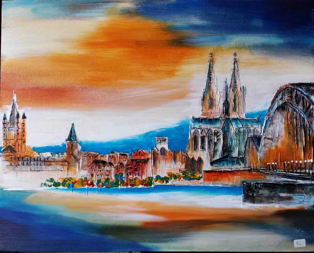 www.fuchs-galerie.de | Helmut Fuchs - Malerei | Köln Panorama  | 30 x 40cm 