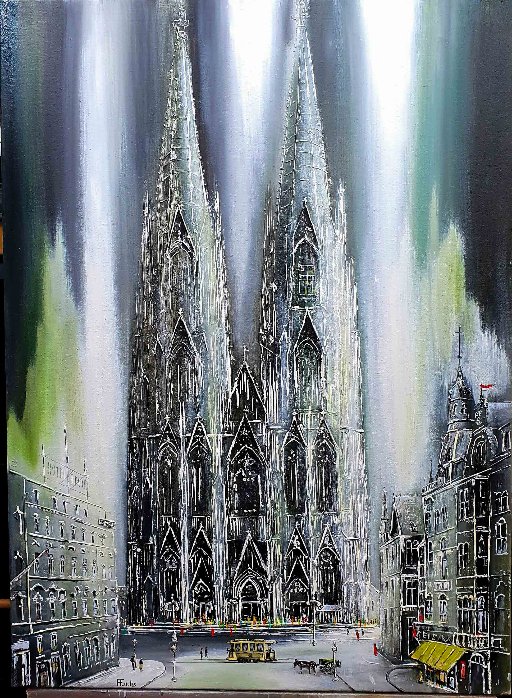 www.fuchs-galerie.de | Helmut Fuchs - Malerei | Dom Grau | 70 x50cm 