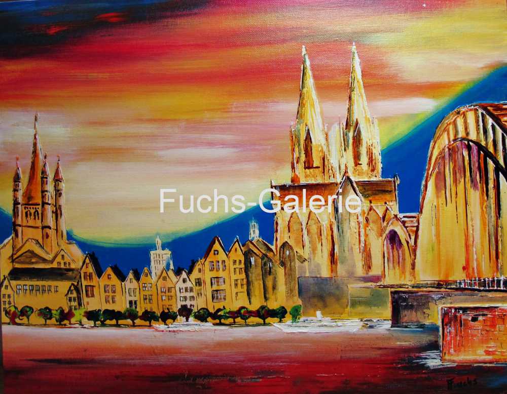 www.fuchs-galerie.de | Helmut Fuchs - Malerei | Köln Panorama  | 30 x40cm 