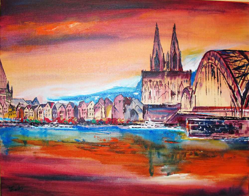 www.fuchs-galerie.de | Helmut Fuchs - Malerei | Köln Panorama  | 30 x 40cm 