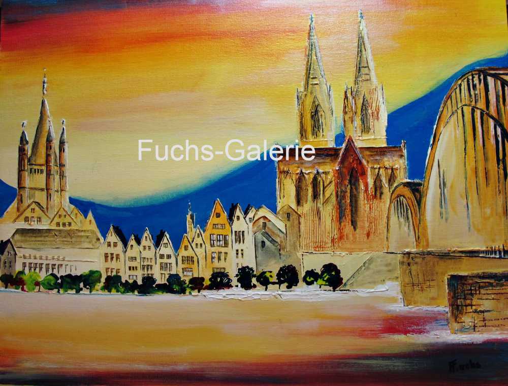 www.fuchs-galerie.de | Helmut Fuchs - Malerei | Köln Panorama  | 30 x 40cm 