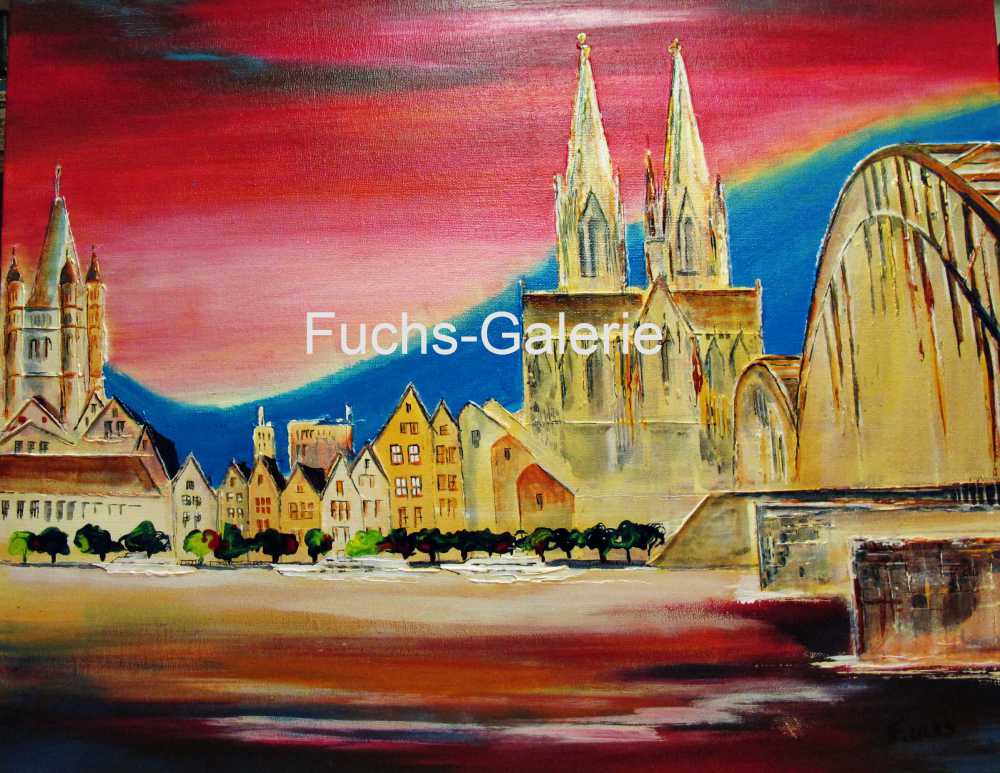 www.fuchs-galerie.de | Helmut Fuchs - Malerei | Köln Panorama  | 30 x 40cm 