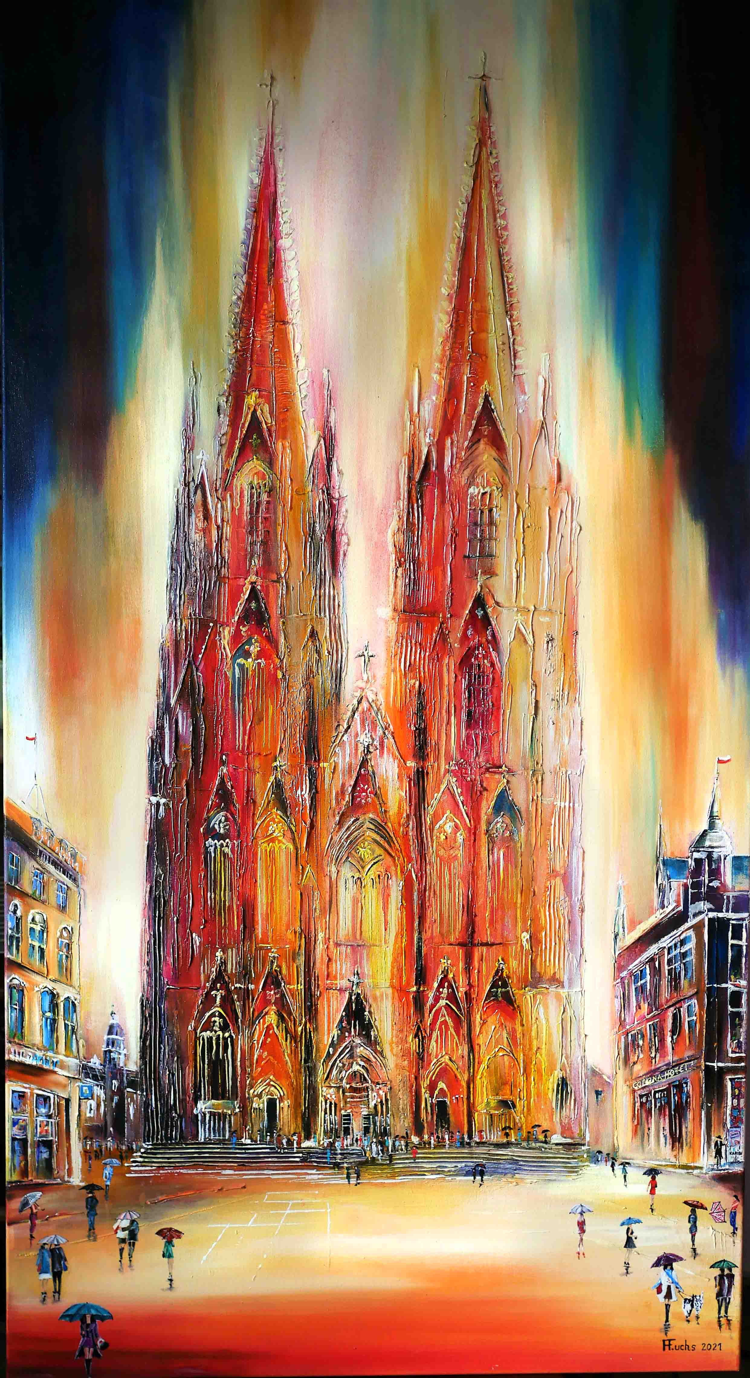 www.fuchs-galerie.de | Helmut Fuchs - Malerei | Kölner Dom | 160 x 80cm 